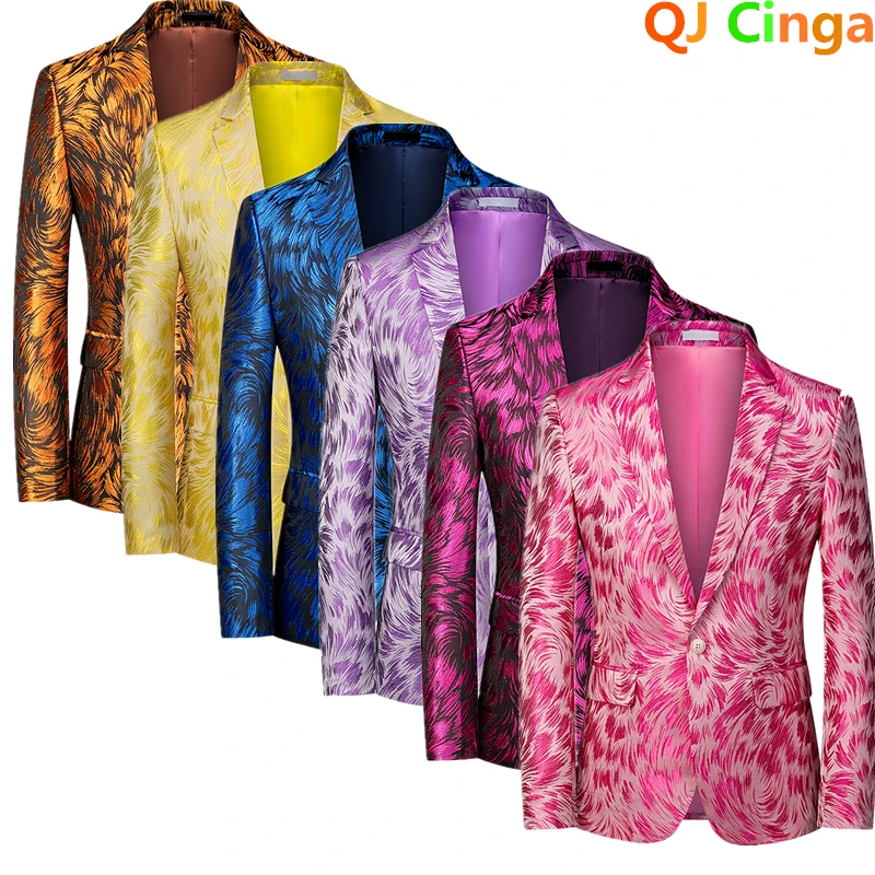 Men Formal Wear Purple - Chaqueta de traje roja de manga