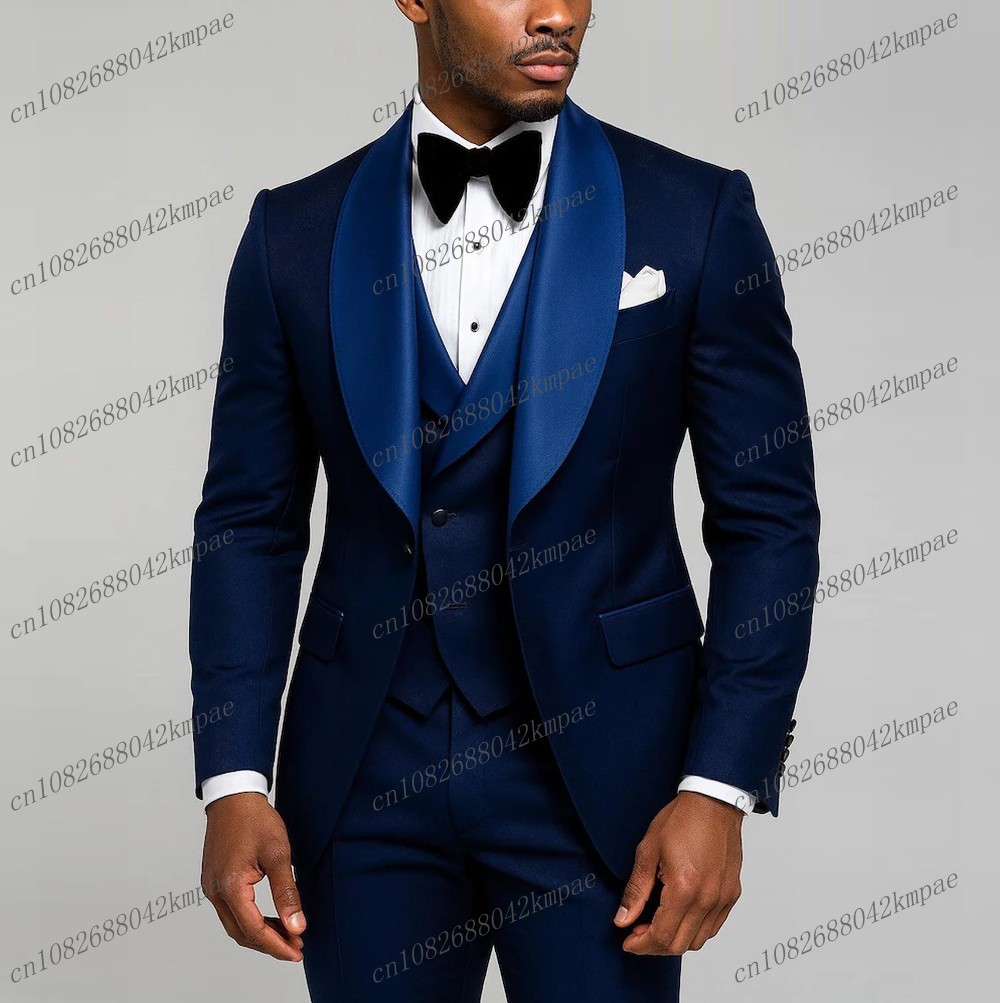 Men Formal Wear Vest - Nuevo traje Formal azul marino para