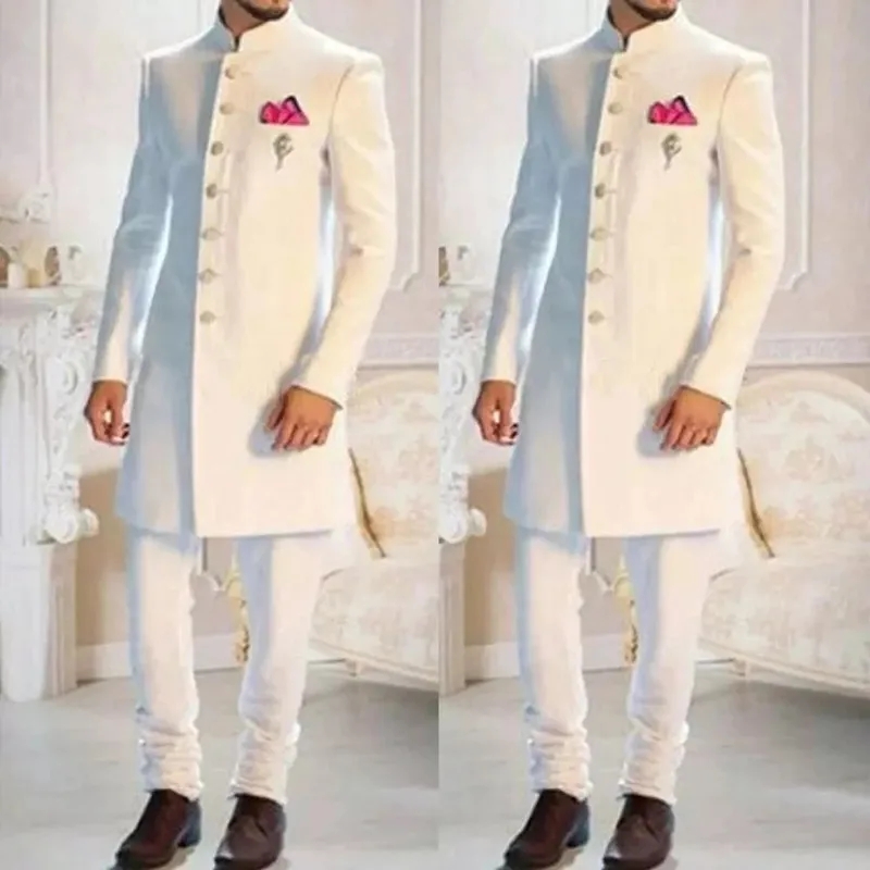 Men Formal Wear Indian - Traje de esmoquin blanco de diseño
