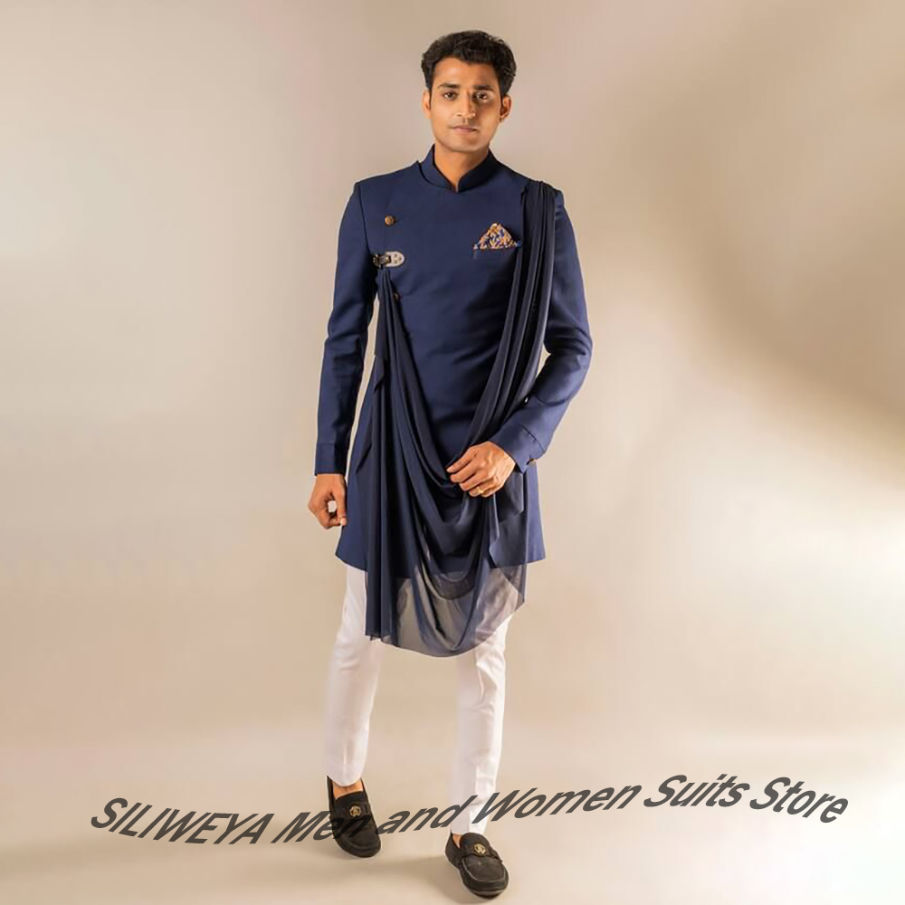 Men Formal Wear Indian - Trajes elegantes de estilo indio azul