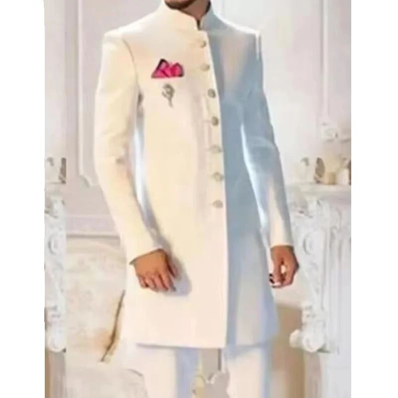 Men Formal Wear Indian - Nuevo Traje Clásico Blanco para Hombre,