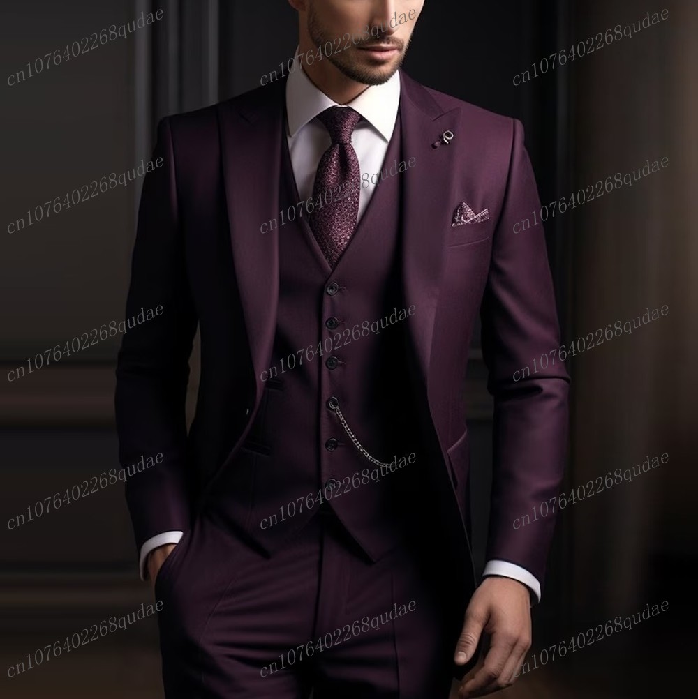 Men Formal Wear Purple - Traje Formal Morado Oscuro para Hombre,