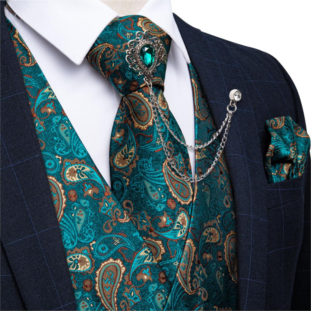 Men Formal Wear Vest - Nuevo Conjunto de Chaleco Formal Verde