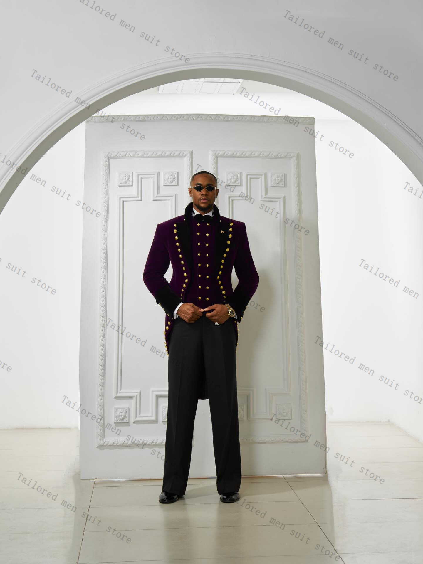 Men Formal Wear Purple - Trajes morados para hombre, conjunto de