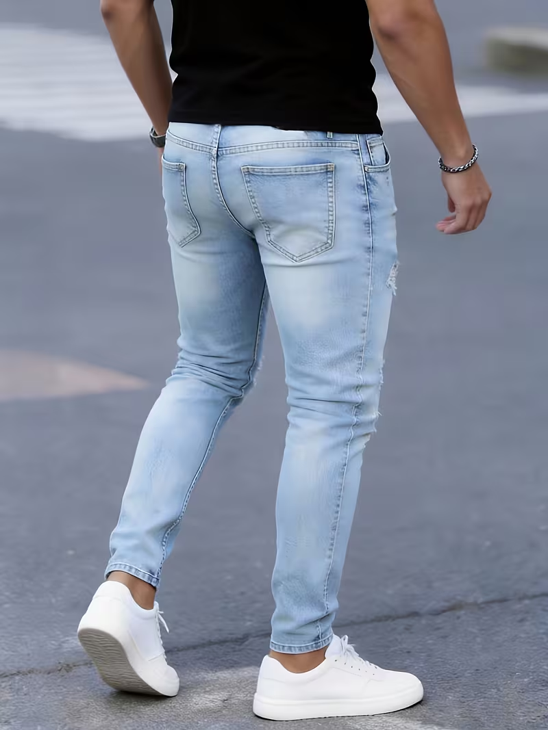 Vaqueros ajustados elásticos p - Men Formal Wear With Jeans reseña y precio