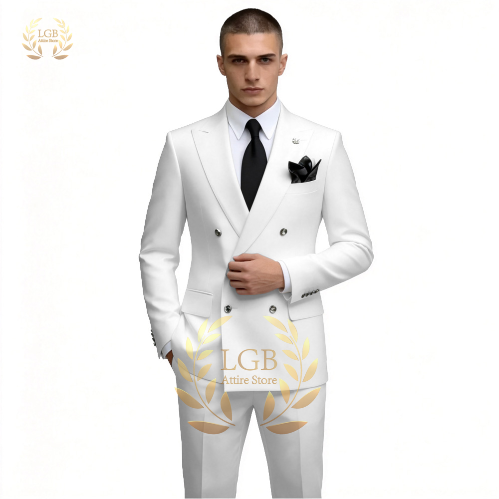 Traje de hombre blanco de dobl - Men'S Formal Dinner Wear reseña y precio