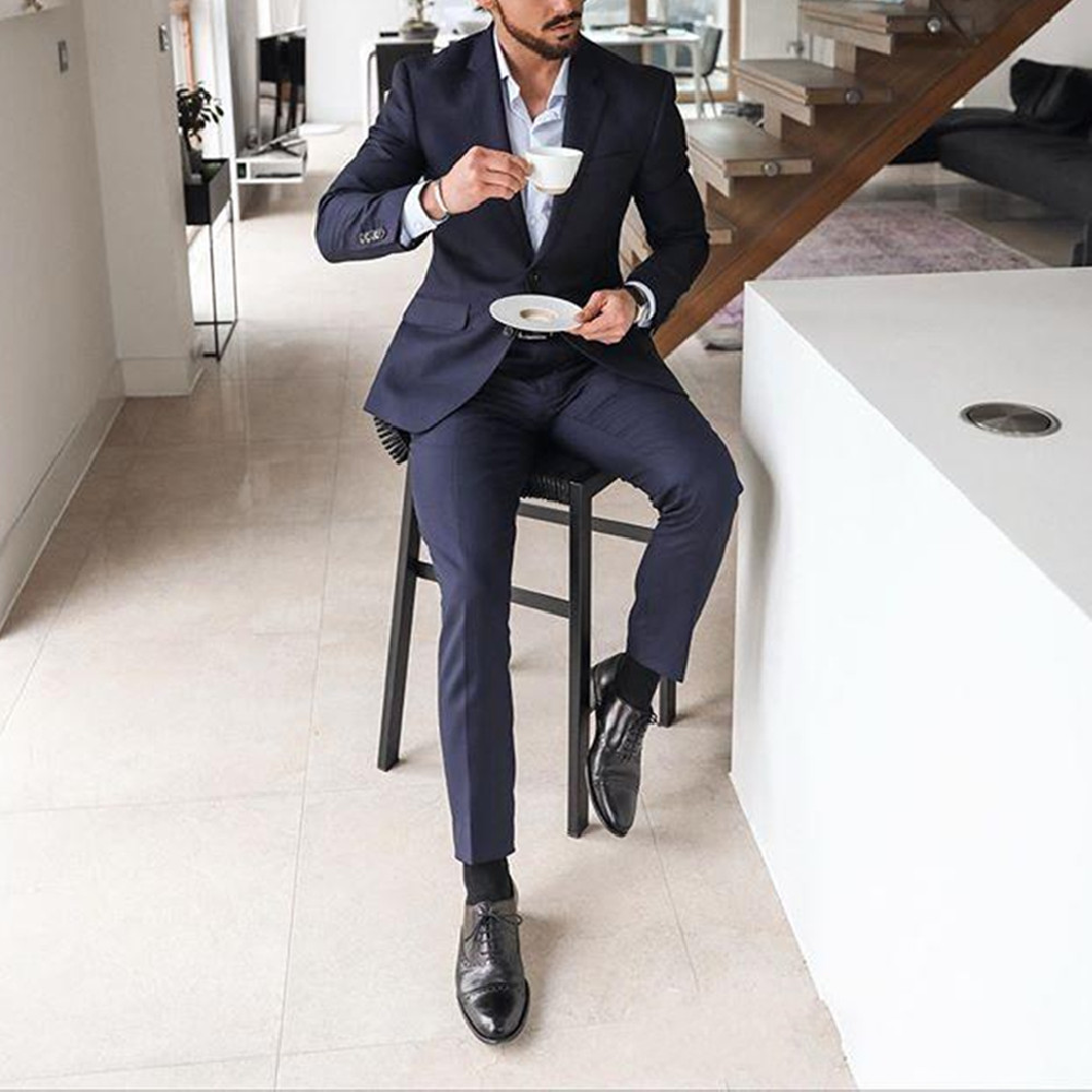 Traje de Esmoquin Azul Marino  - Men'S Formal Dinner Wear reseña y precio