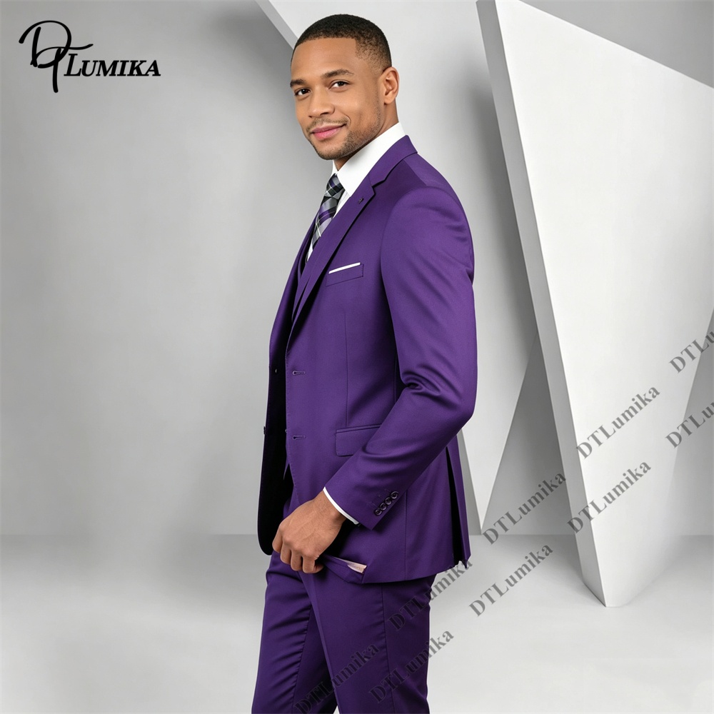 Traje Morado de 3 Piezas para  - Men Formal Wear Purple reseña y precio