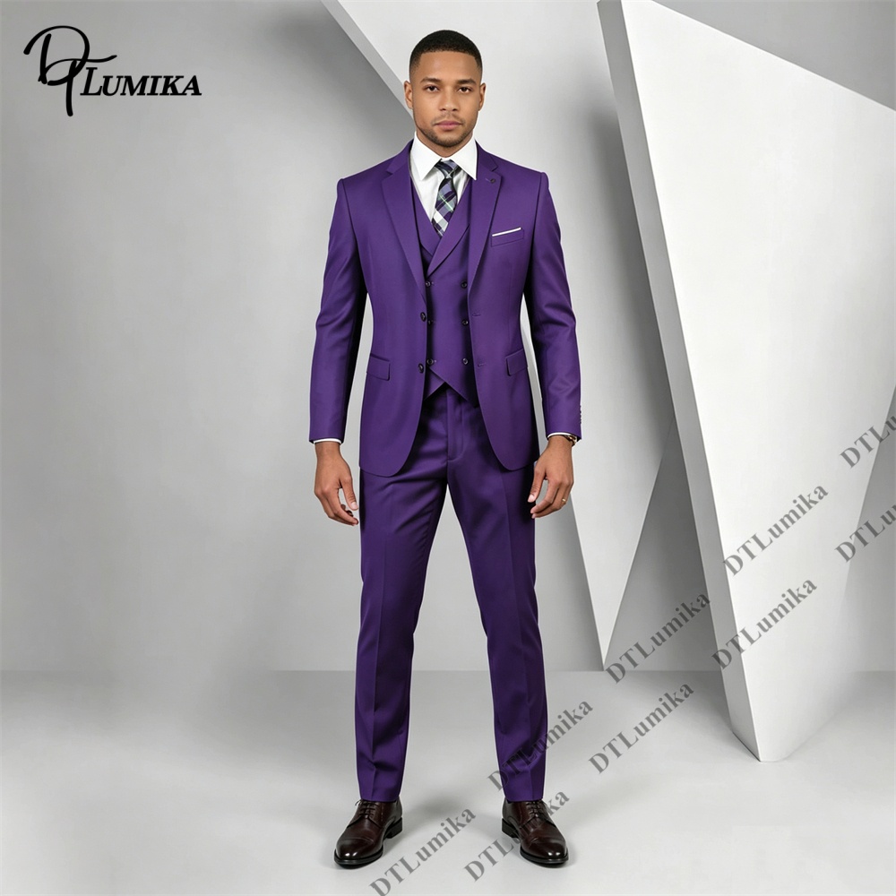 Traje Morado de 3 Piezas para  - Men Formal Wear Purple reseña y precio