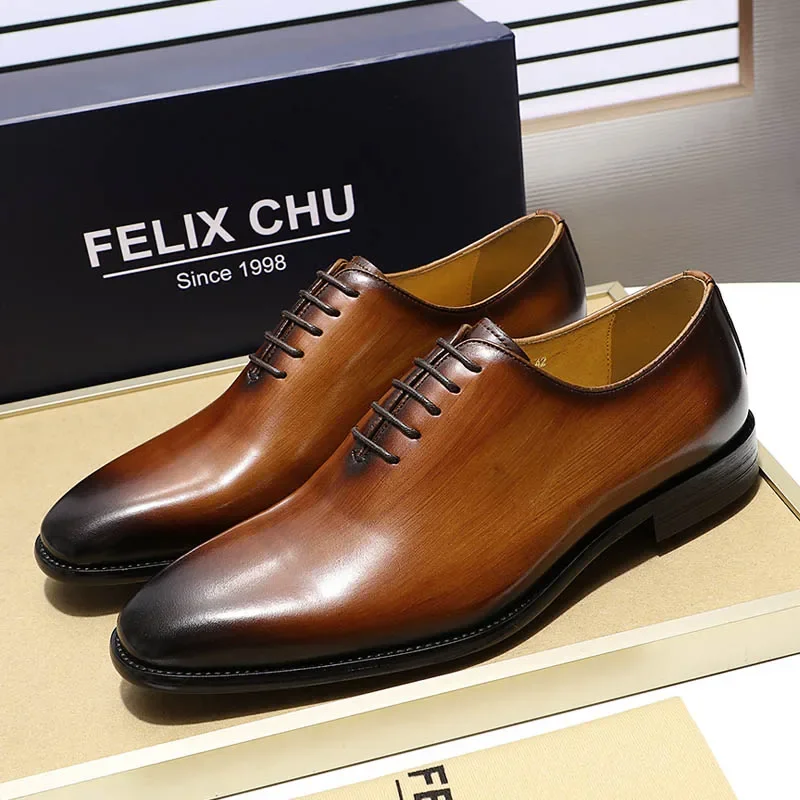 Zapatos Oxford de cuero genuin - Men Formal Wear Brands reseña y precio