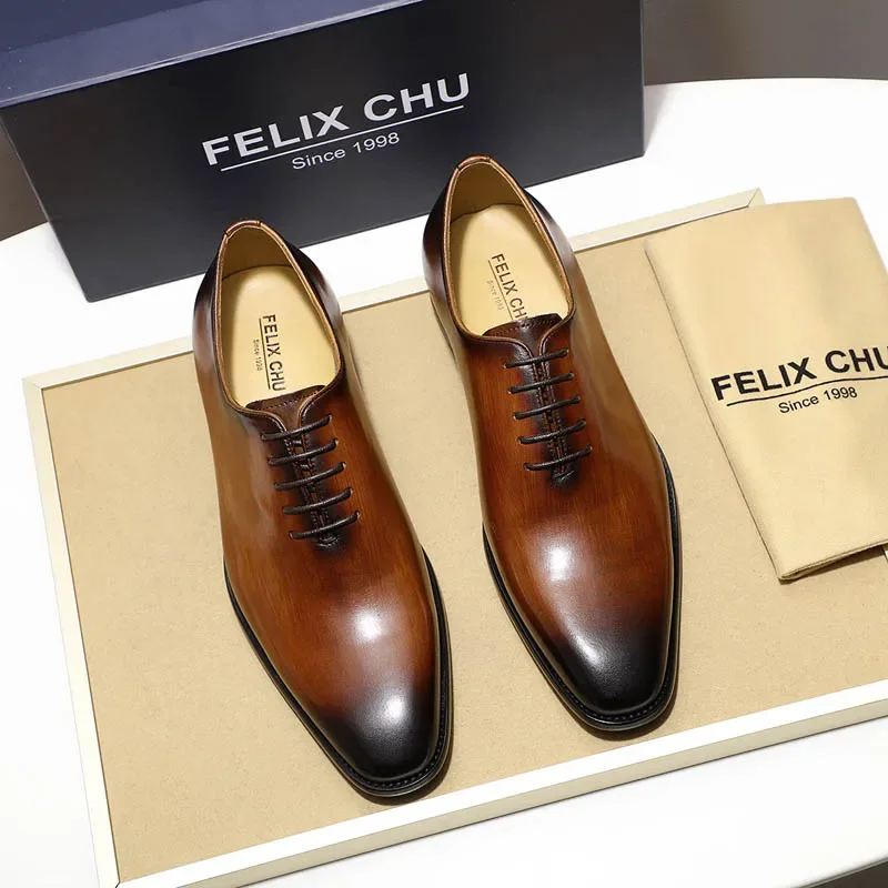 Zapatos Oxford de cuero genuin - Men Formal Wear Brands reseña y precio