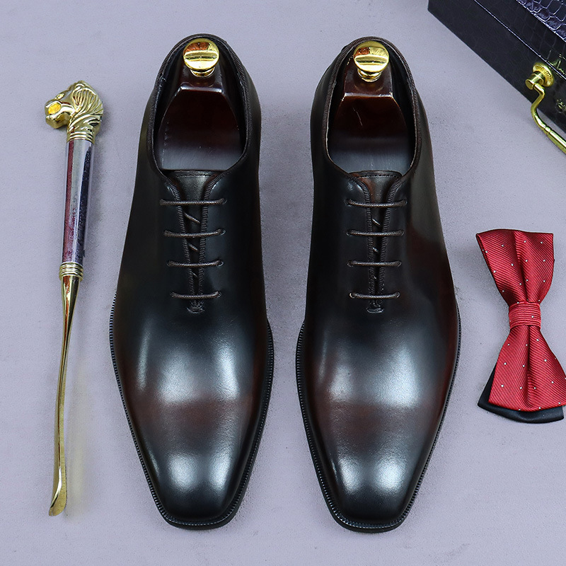 Zapatos Oxford de cuero genuin - Men Formal Wear Brands reseña y precio