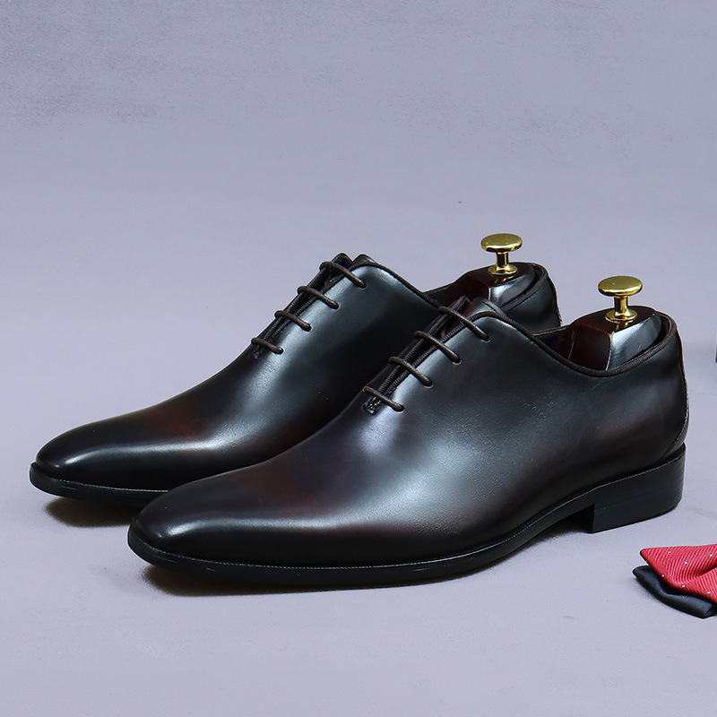 Zapatos Oxford de cuero genuin - Men Formal Wear Brands reseña y precio