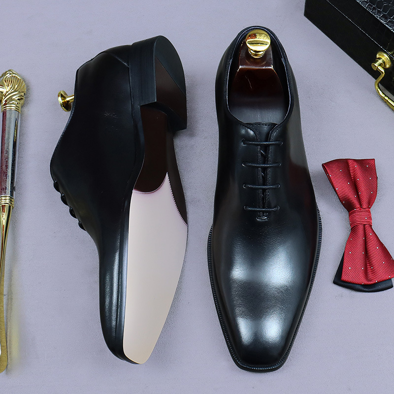 Zapatos Oxford de cuero genuin - Men Formal Wear Brands reseña y precio